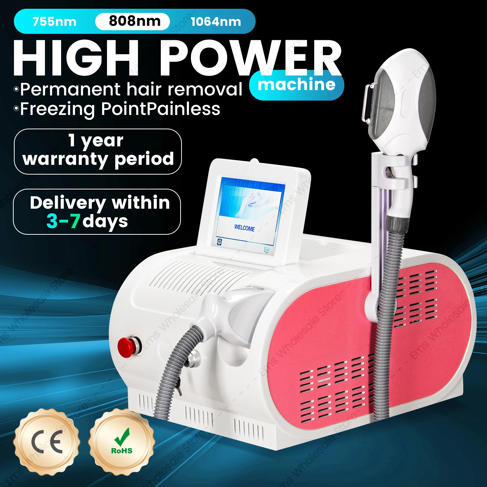 OPT 3 Wavelength Portable Hair Removal Laser Machine Professional Equipment For Painless Hair Removal And Skin Rejuvenation HOT