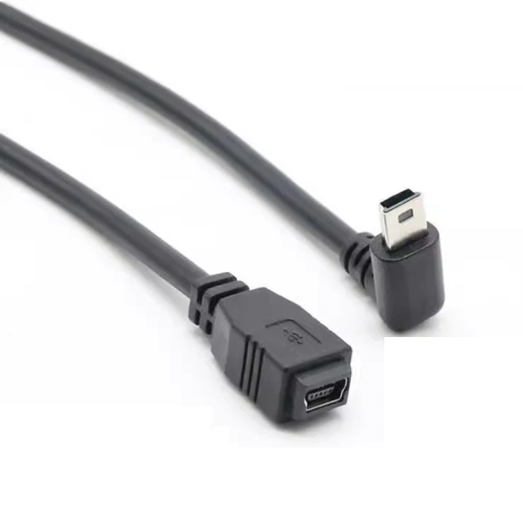 25CM 90 stopni w prawo i w lewo i w górę i w w dół pod kątem Mini kabel rozszerzenie męskie i żeńskie USB 2.0 5Pin Mini-usb dla odbiornik GPS