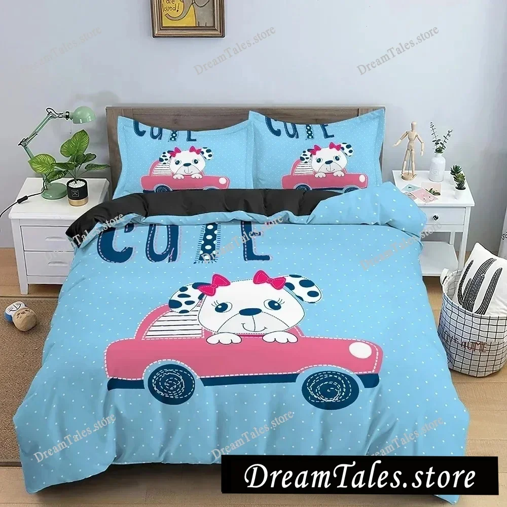

3D Print Cartoon Bear And Car Bedding Set Boys Girls Twin Queen Size Duvet Cover Pillowcase Bed Kids Adult Home Textiles741