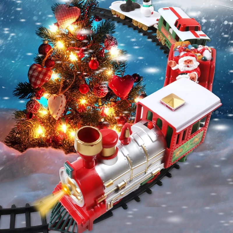 2023 New Christmas Rail train toys AA Battery Powered Classical Train Sets for 3 4 5 6 Year Old Kids