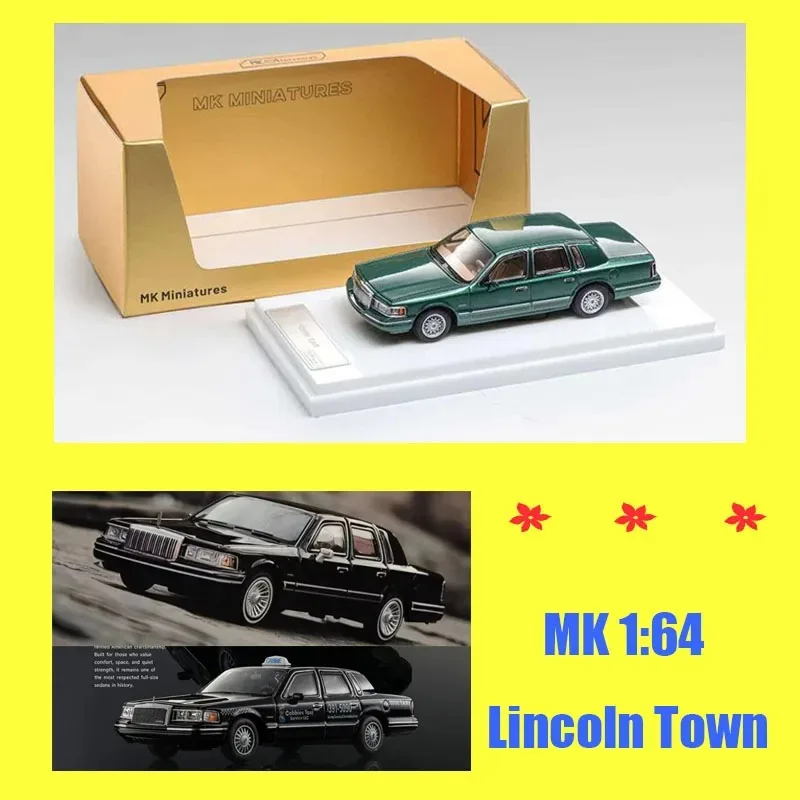 MK 1:64 Scale Lincoln Town Car Alloy Car Model Classics Adult Souvenir Gift Static Display