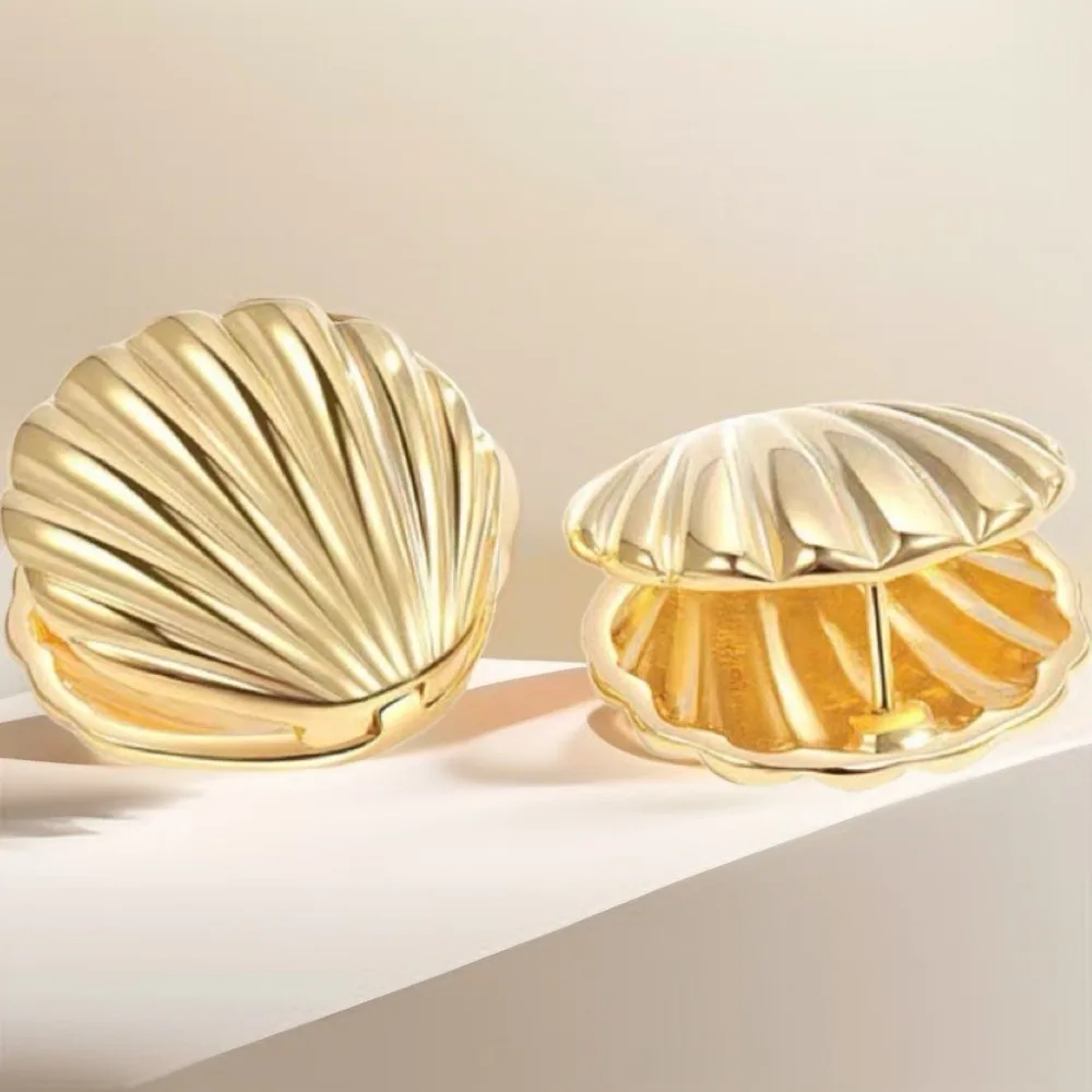 Fashion Vintage Shell Thread Earrings Punk Shell Shell Pattern Ear Buckle Irregular Shell Grain Earrings