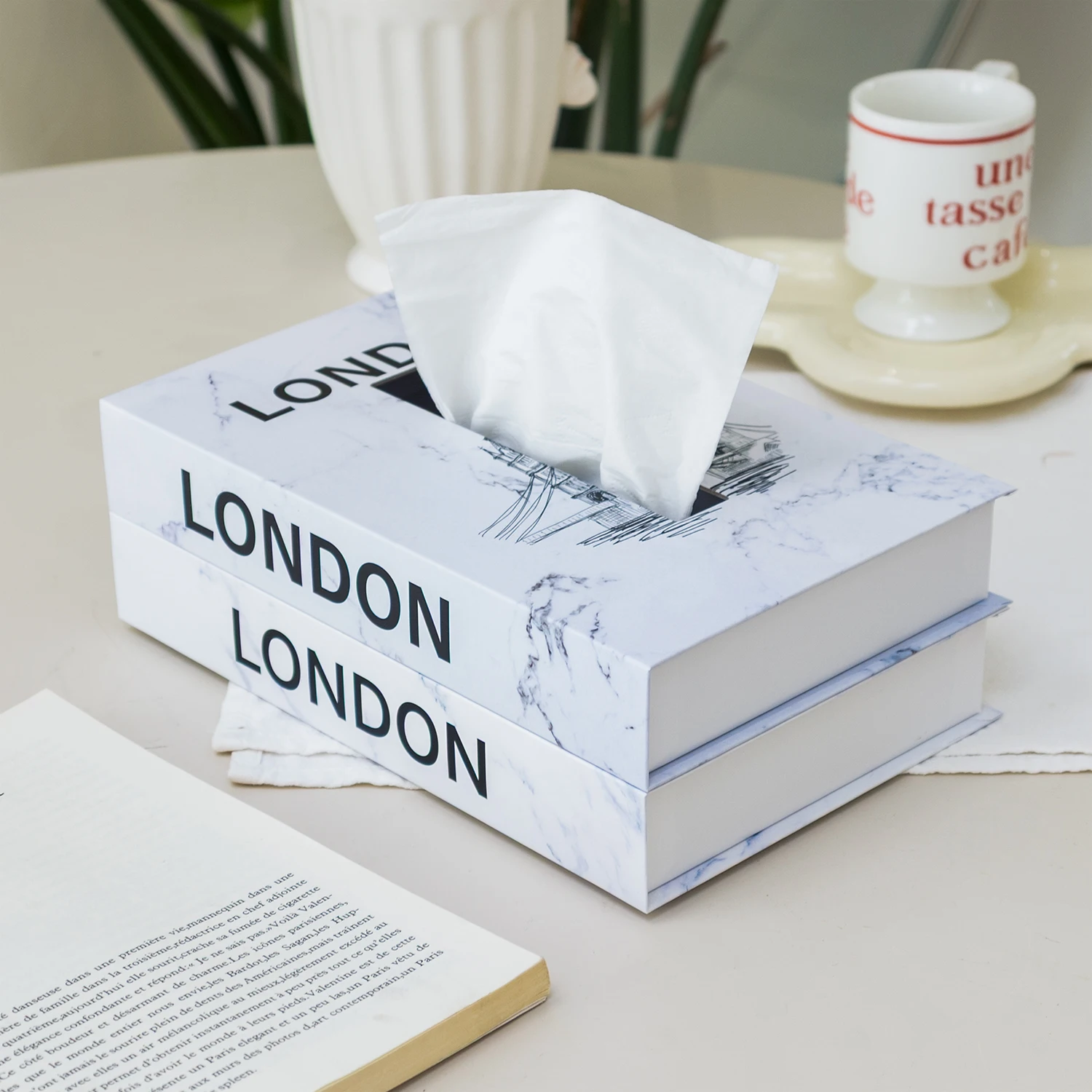 Luxus Buch Stil Tissue Box Serviette Halter Fall Papier Box Container Mode Hotel Lagerung Box Hause Tisch Dekoration Ornamente – Detail 8