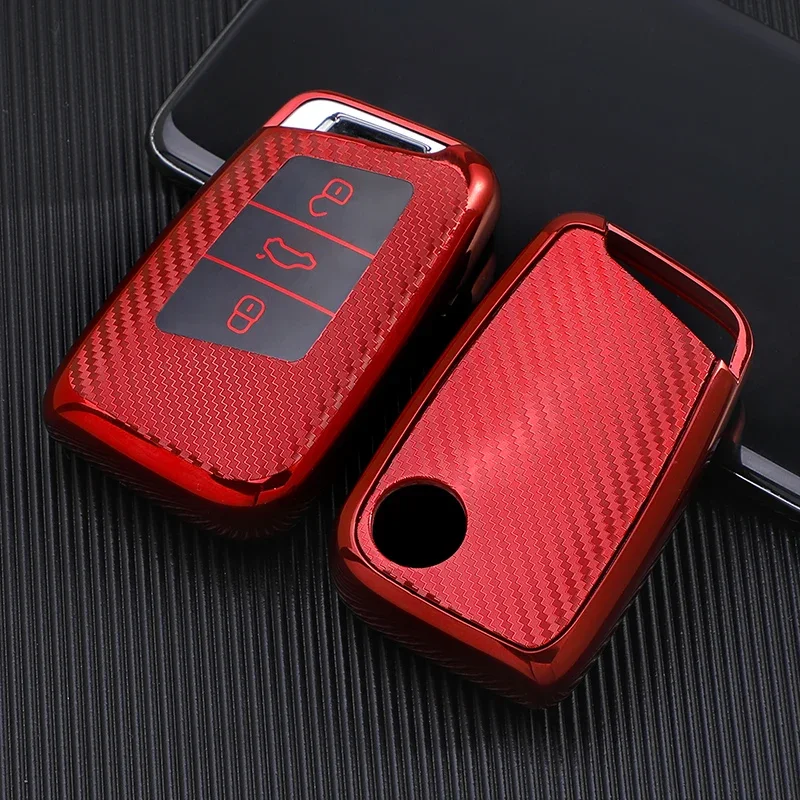 For VW Volkswagen Passat B8 Magotan Golf For Skoda Kodiaq Superb A7 Car Smart Key Case Cover Bag Fob Shell Protector