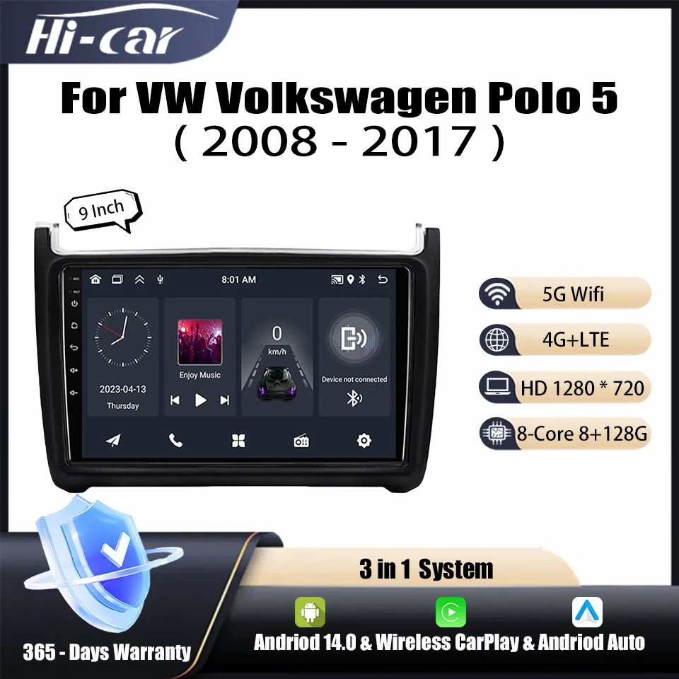 

Android 14 2Din Wireless Carplay Car Radio Multimedia For VW Volkswagen POLO 5 2008 - 2017 Vento Android Auto Car Radio stereo