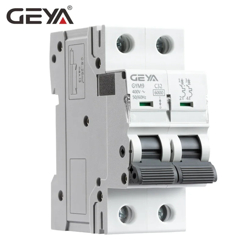 GEYA GYM9 2P 6KA Breaking Capacity MCB Din Rail Mini Circuit Breaker 6A-63A AC Type Factory Direct Manufacturer