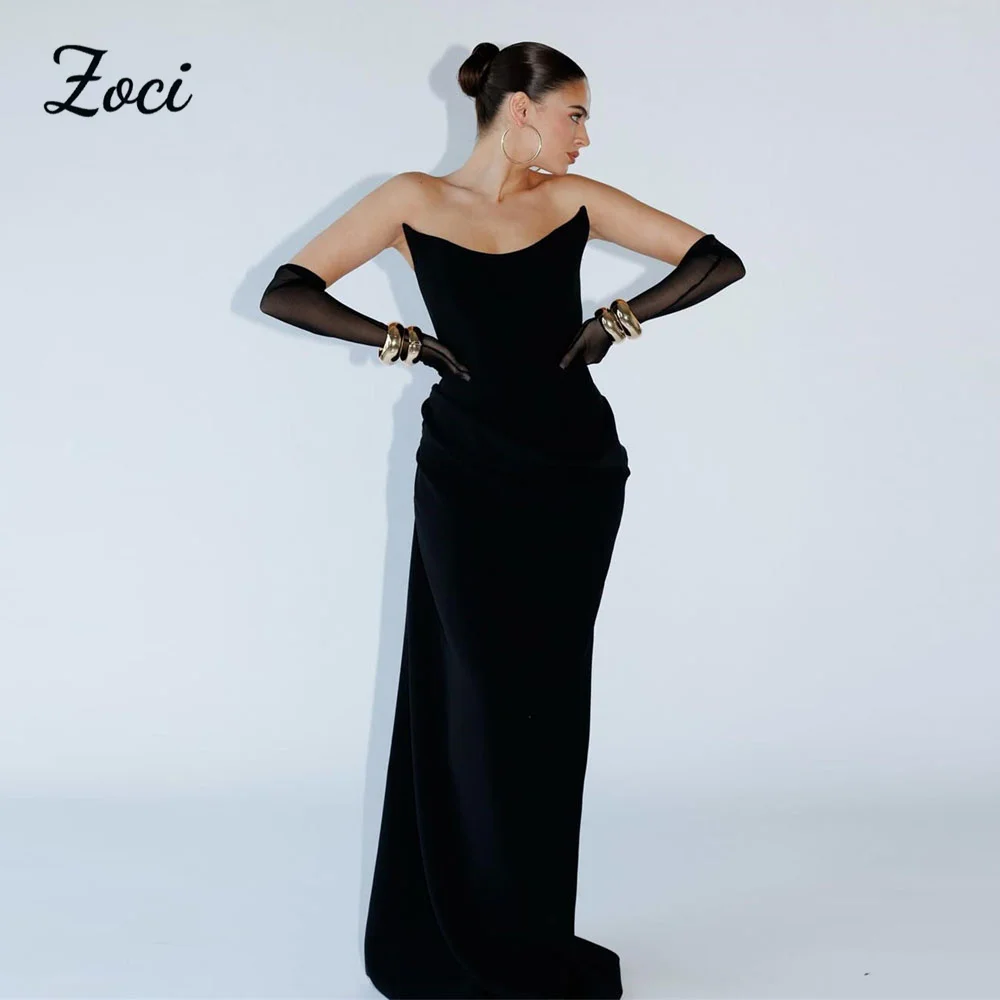 

Zoci модные черные платья для выпускного вечера платье русалки для фотосессии Vestidos De Fiesta Elegantes атласные халаты De Soirée по индивидуальному заказу