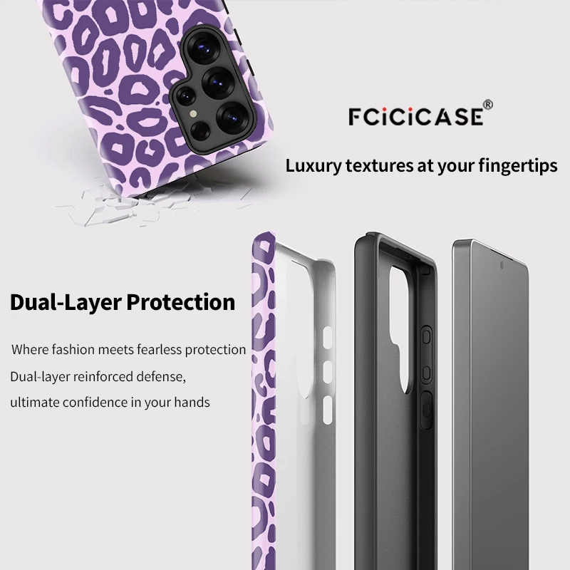 Für Samsung S24 S23 Fall Mode Leopard Print Telefon Abdeckung Für Samsung Galaxy S20 FE S24 Plus S23 Ultra Doppel-schicht Abdeckungen