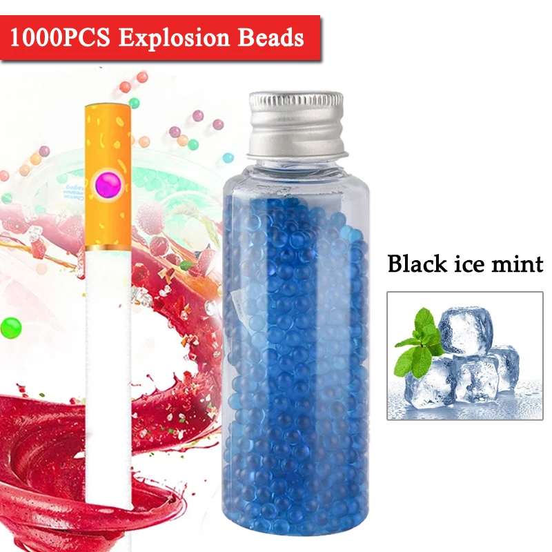 Hot Sale 1000PCS DIY Cigarette pops beads Fruit Mix Black ice Mint Flavor Cigarette filter pops balls Pusher Smoking Accessories