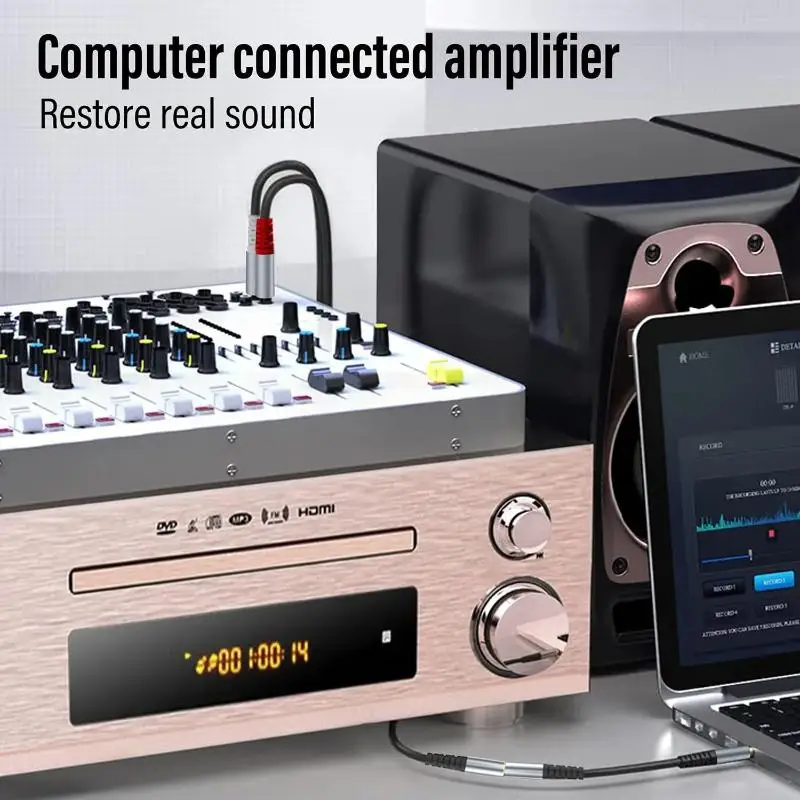 Стерео аудио Y-кабель 2 штекера на 3,5 мм гнездо AUX-разъем адаптер аудио шнур для компьютера MP3 телефон динамик домашний кинотеатр DVD