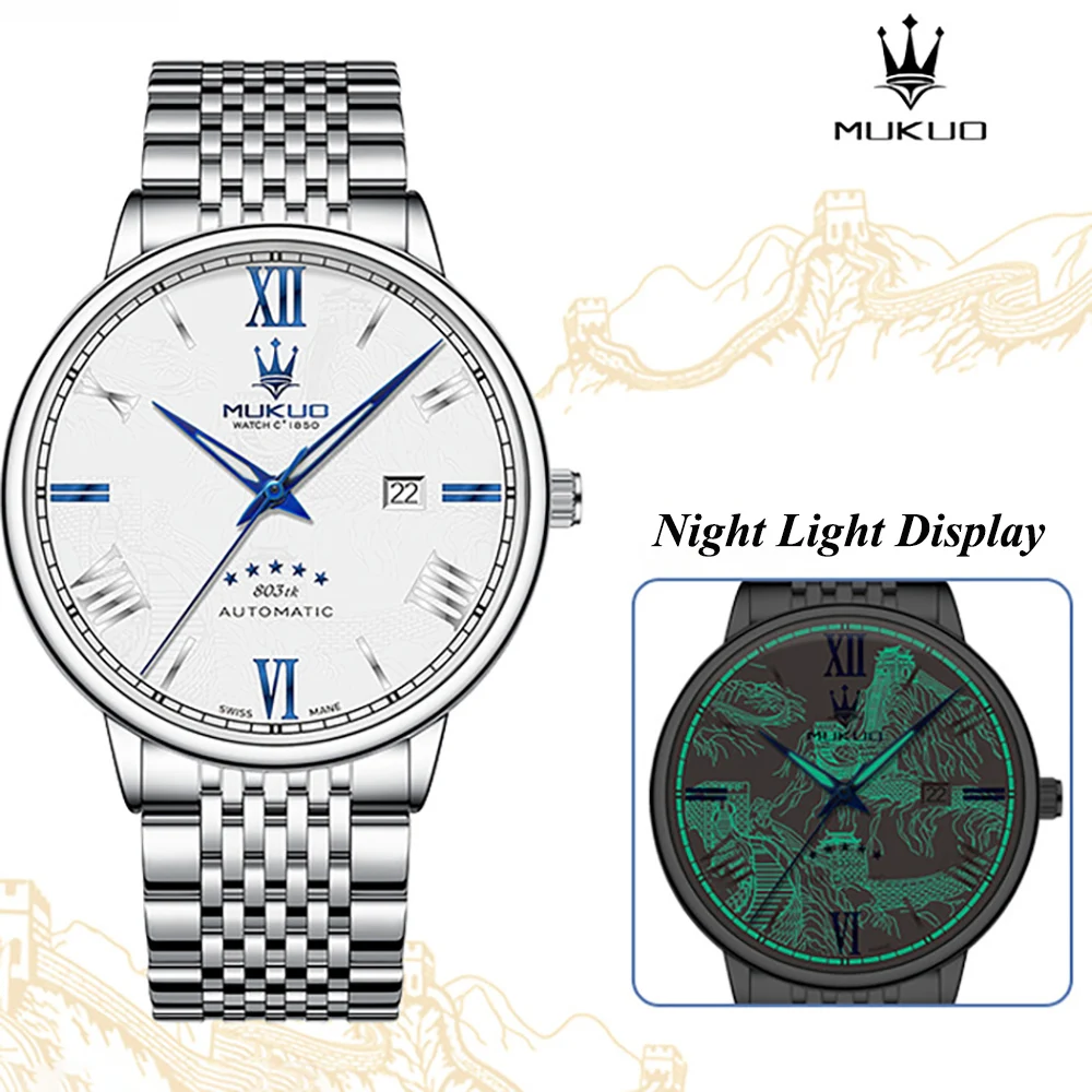 

Men Watch Business Luxury Fully Automatic Mechanical Wristwatch Innovative Night Light Dial With Calendar Waterproof Men Watches