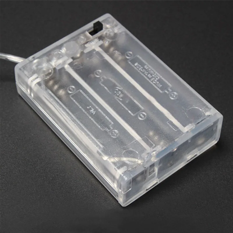 Transparent 2AA/3AA/4AA Battery Holder AA Battery Box With Switch New AA Battery Case With Line 3v 4.5v 6v  AA Batteries Box