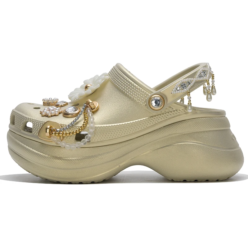 

Обувь Crocs (Крокс) для мужчин и женщин, уличные сандалии, классические яркие тапочки с жемчужным цветком, сабо 211519-2Y2