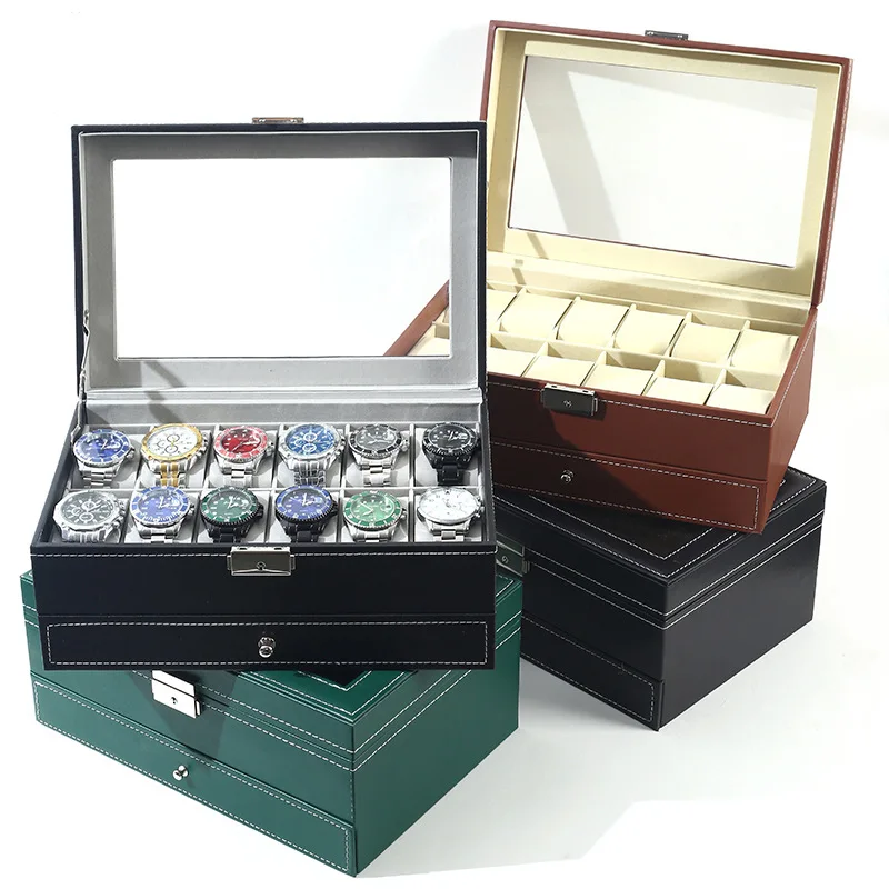 DELESYS Home Multi-Functional Lockable Jewelry Storage Box Dust-Proof Watch Box Sunglasses Storage Box Exquisite Birthday Gift