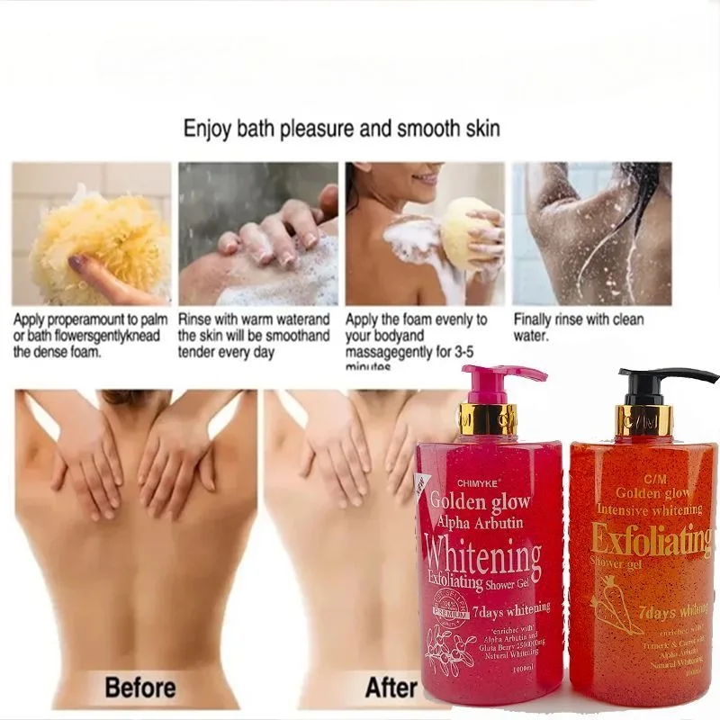 7 Days Golden Glow Alpha Arbutin Brightening Body Wash | Tone Even, Deep Moisture, Skin Smoothing, Radiant Finish Shower Gel