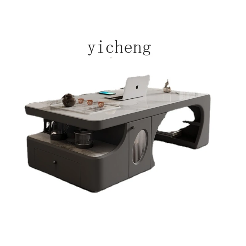 XL Retractable Stone Plate Coffee Table Dual-Use Small Apartment Kung Fu Tea Table Making Tea Tea Table