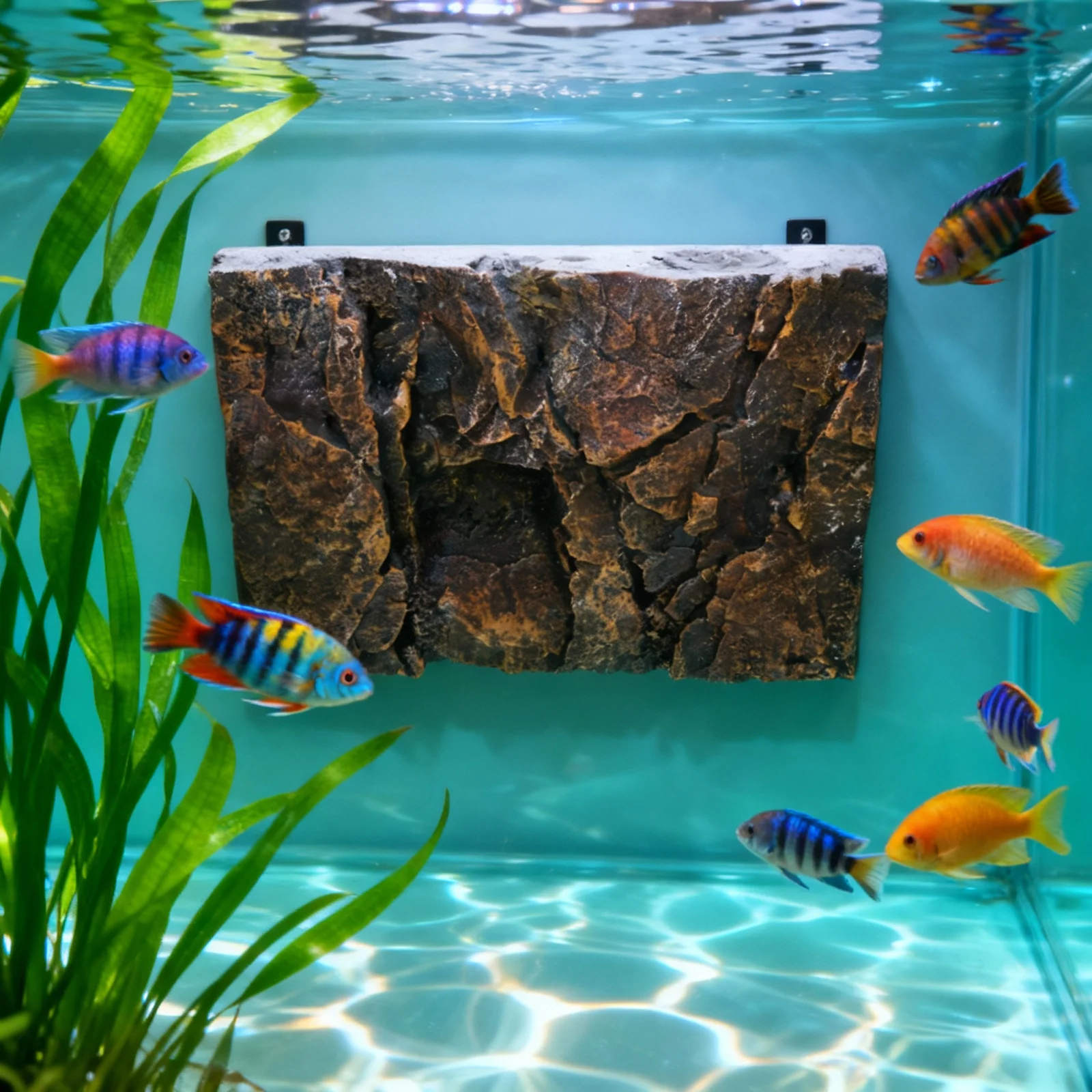 

Aquarium Background Board 3D Fish Tank Decor Reptile Habitat Stones Landscape Photography for Snake Tank Decoration