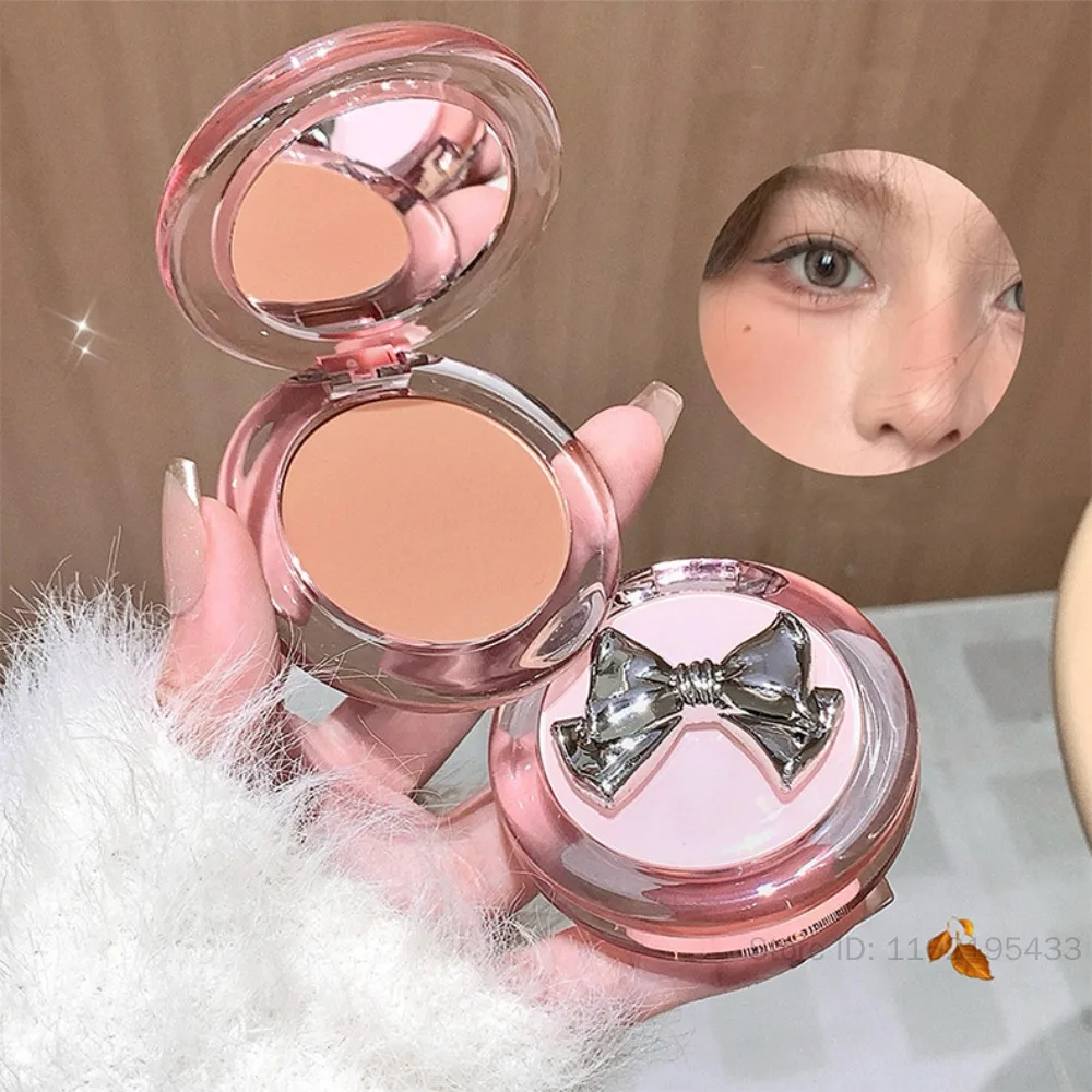 Placa de colorete rosa con espejo para mejillas faciales, crema de colorete con brillo de agua expandible, tinte hidratante de larga duración para mejillas, maquillaje colorete