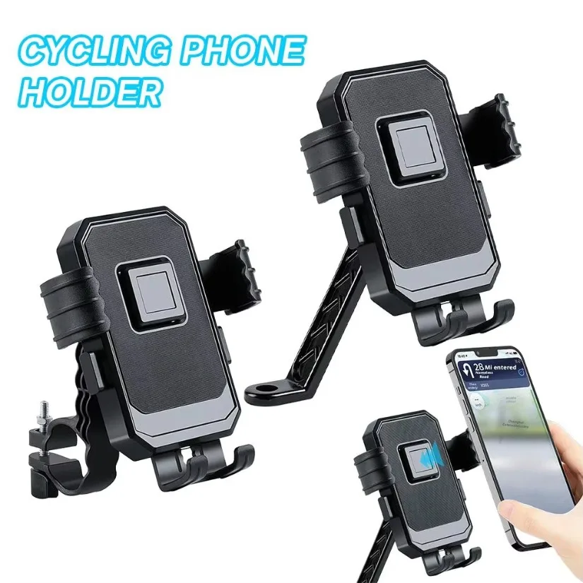Bike Phone Holder, Motorcycle Mount - Motorcycle Phone Holder, Handlebar Cell Phone Clamp, Scooter Phone Clip For Smartphones