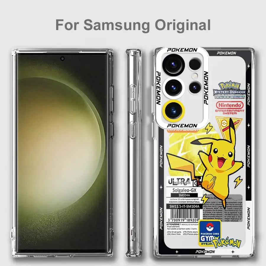 Pokemons Pikachus Case for Samsung Galaxy S24 Ultra S20 FE S21 S22 S23 Ultra FE S10 Plus Note 20 Ultra 10 Plus Clear Soft