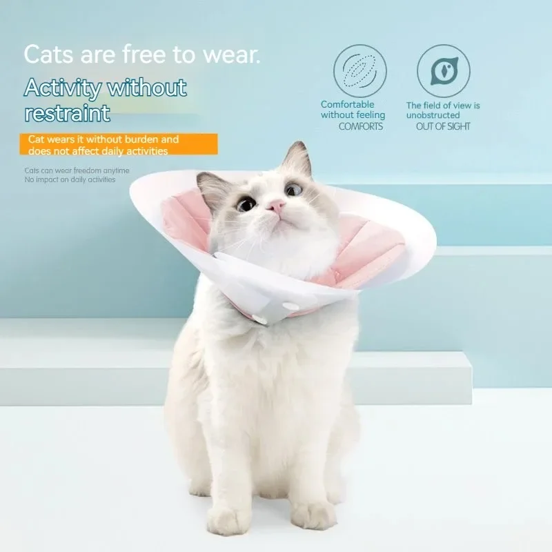 Cat Elizabeth Circle Anti-licking and Bite Collar Headband Cat Post-operative Beauty Double-layer PVC Cat Elizabeth Circle