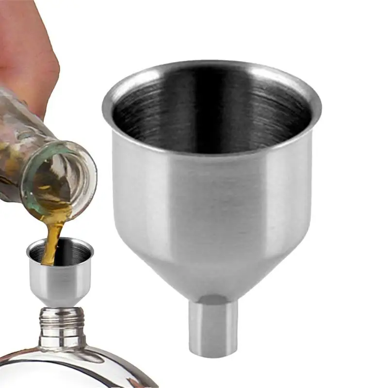 Very Popular 2 Styles Stainless Steel Oil Liquid Funnel Spices Liquid Funnel For Filling Bottles Kitchen Small Mouth Hoppers