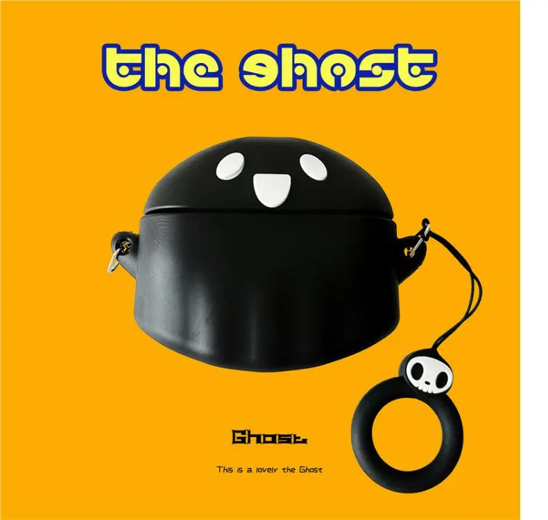 For JBL Wave Beam 2, Wave Beam, Vibe Beam, W200 TWS Protective Silicone Case Ghost Cute Cartoon Covers Wireless Earbuds Shell