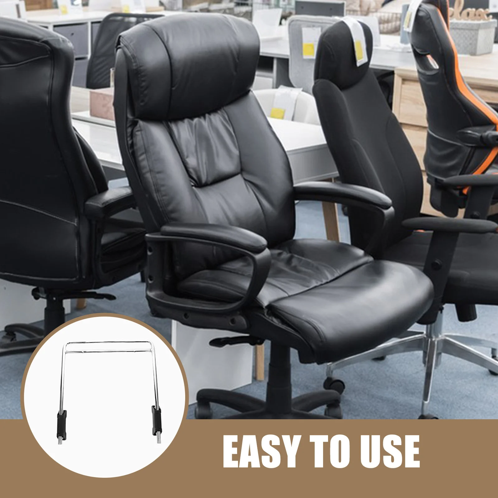 Office Chair Footrest Attachment Stainless Steel Retractable Comfortable Foot Support for Office Work Relaxation