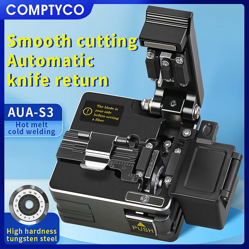 comptyco-aua-s3-ファイバークリーバー光ファイバーコールド接続-融着接続切断ツール光ファイバーカッター廃棄ファイバーボックス付き