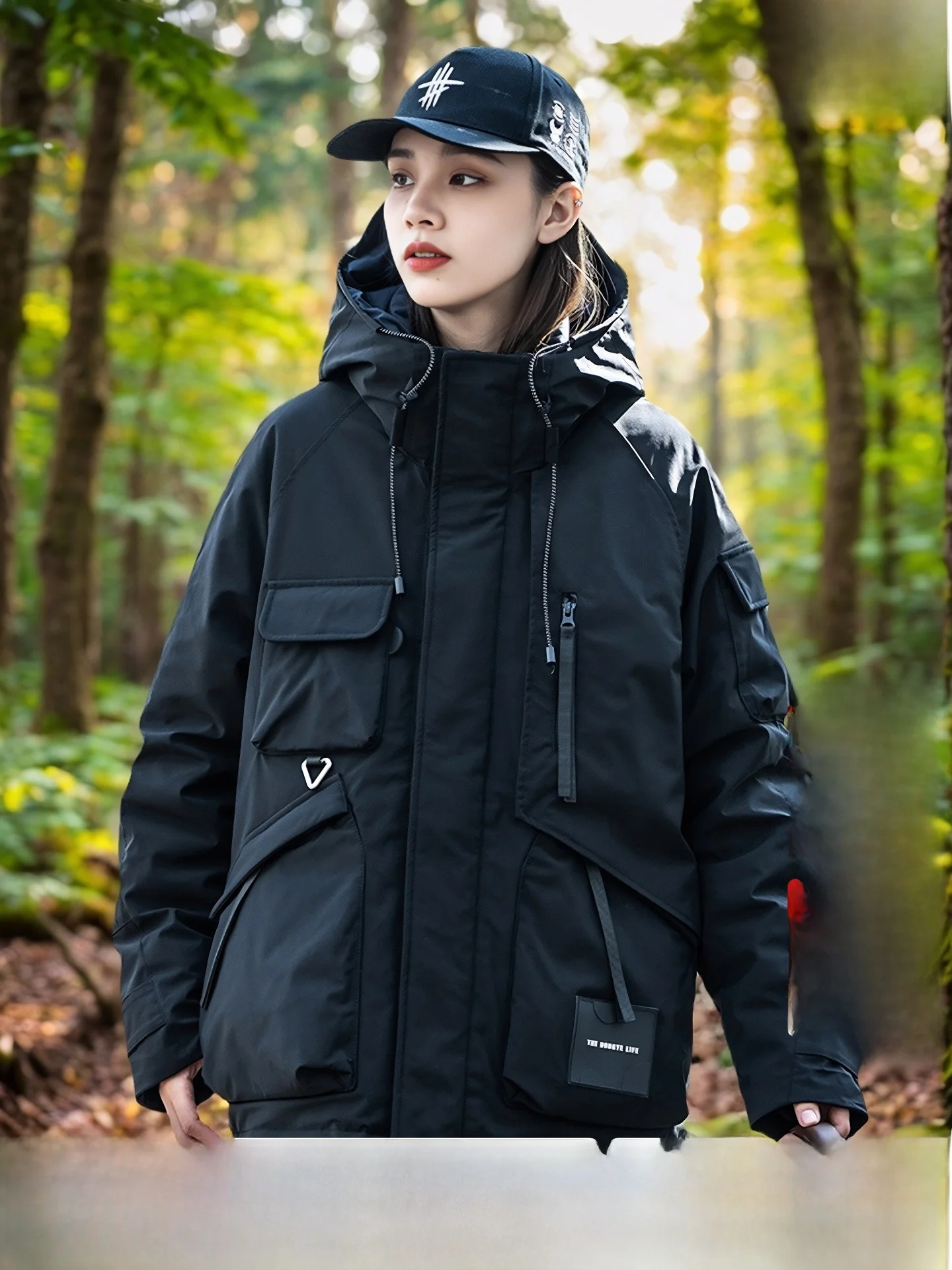 AOGZ العلامة التجارية العصرية Thiened الدافئة Du أسفل Jaet مقنعين الرجال معطف الشتاء الرياضة في الهواء الطلق Ci عادية Sle سستة إغلاق #1