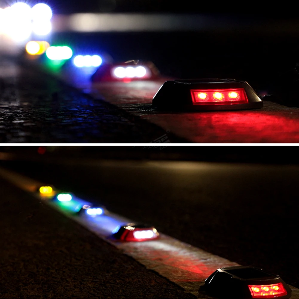 Waterproof Ip68 Traffic Safety Driveway Marker Flashing Light Led Solar Powered Road Stud Reflective Cat Eye Road Spike