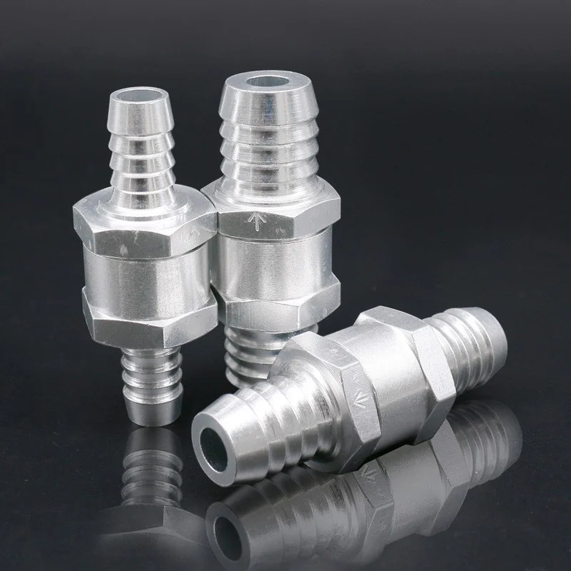 Check Valve Aluminum Alloy Fuel One Way for Cars and Ships Suitable for Carburetor 6/8/10/12/14/16MM