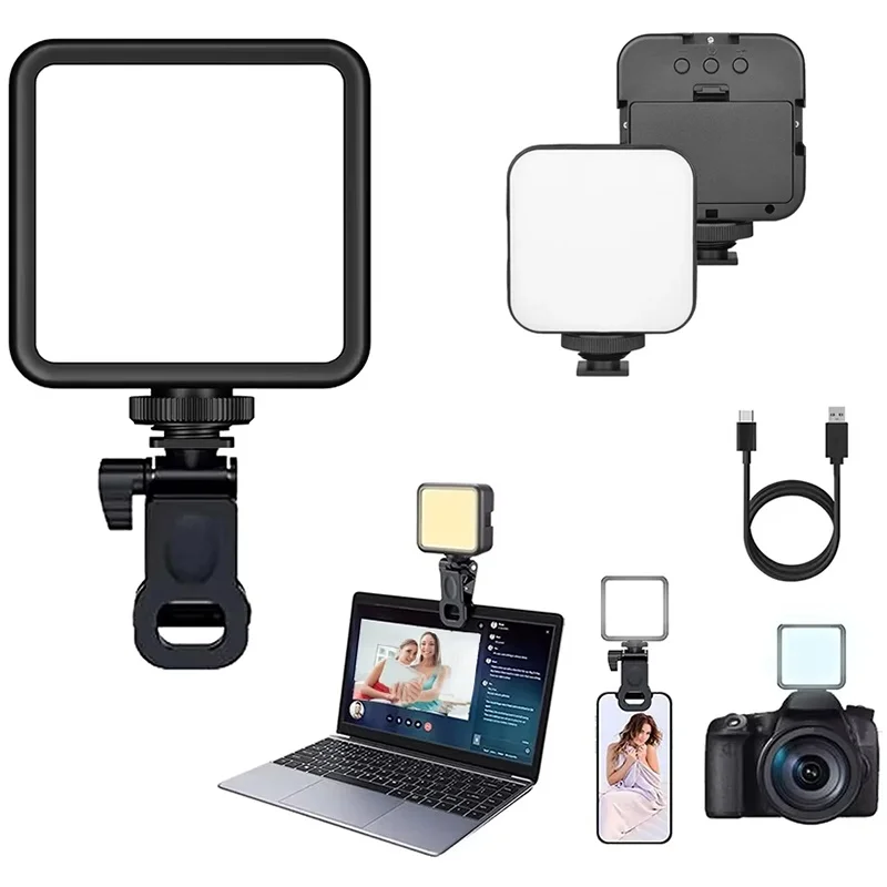 Mini LED Clip Fill Light Video Conference Live Streaming Portable Photographic Fill Light Pocket Lighting For DSLR Camera Phone
