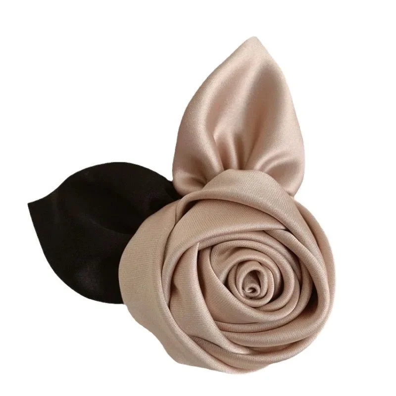 Nowa wstążka kokardka szpilka dla kobiet dziewczynki elegancka róża spinka do włosów Retro nakrycie głowy spinki do włosów powrót głowa Party Vintage akcesoria do włosów — zdjęcie 2