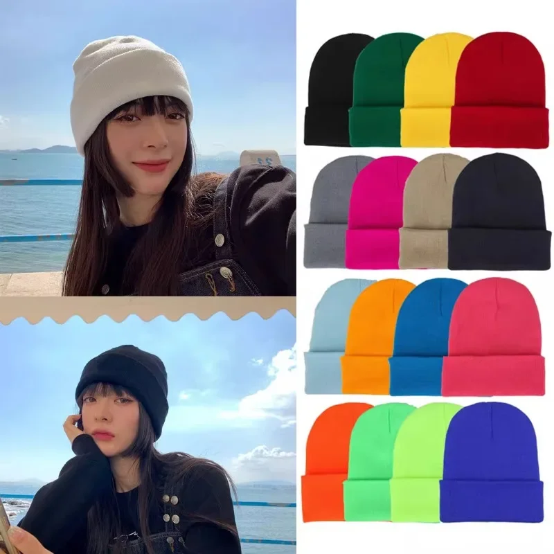 European and American Classic Winter Hats for Women and Men Outdoor Leisure and Warmth Trend Versatile Pullover Knitted Beanies