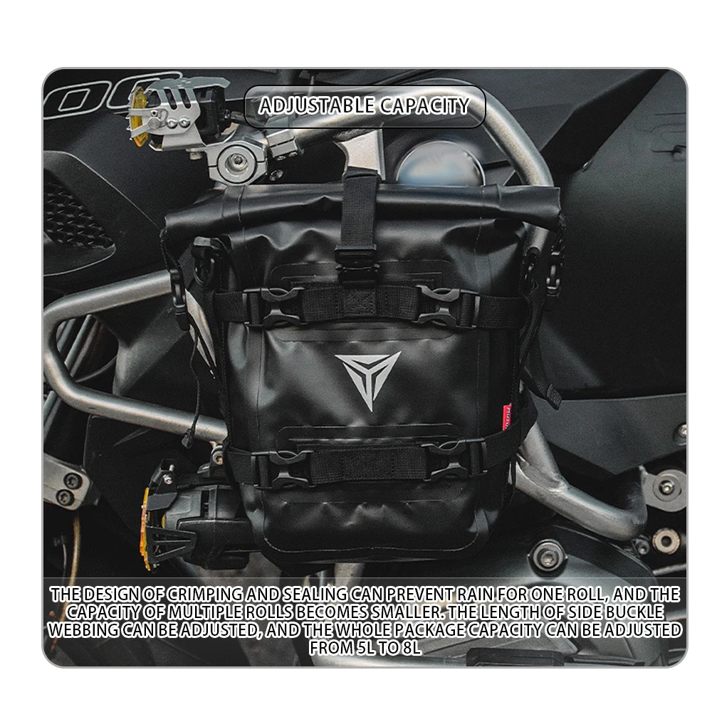 2PCS Motorrad Stoßstangen Tasche Wasserdichte 5L-8L Motorrad Seite Rahmen Tasche Motorrad Crash Bar Tasche Universal Werkzeuge Lagerung tasche – Detail 19