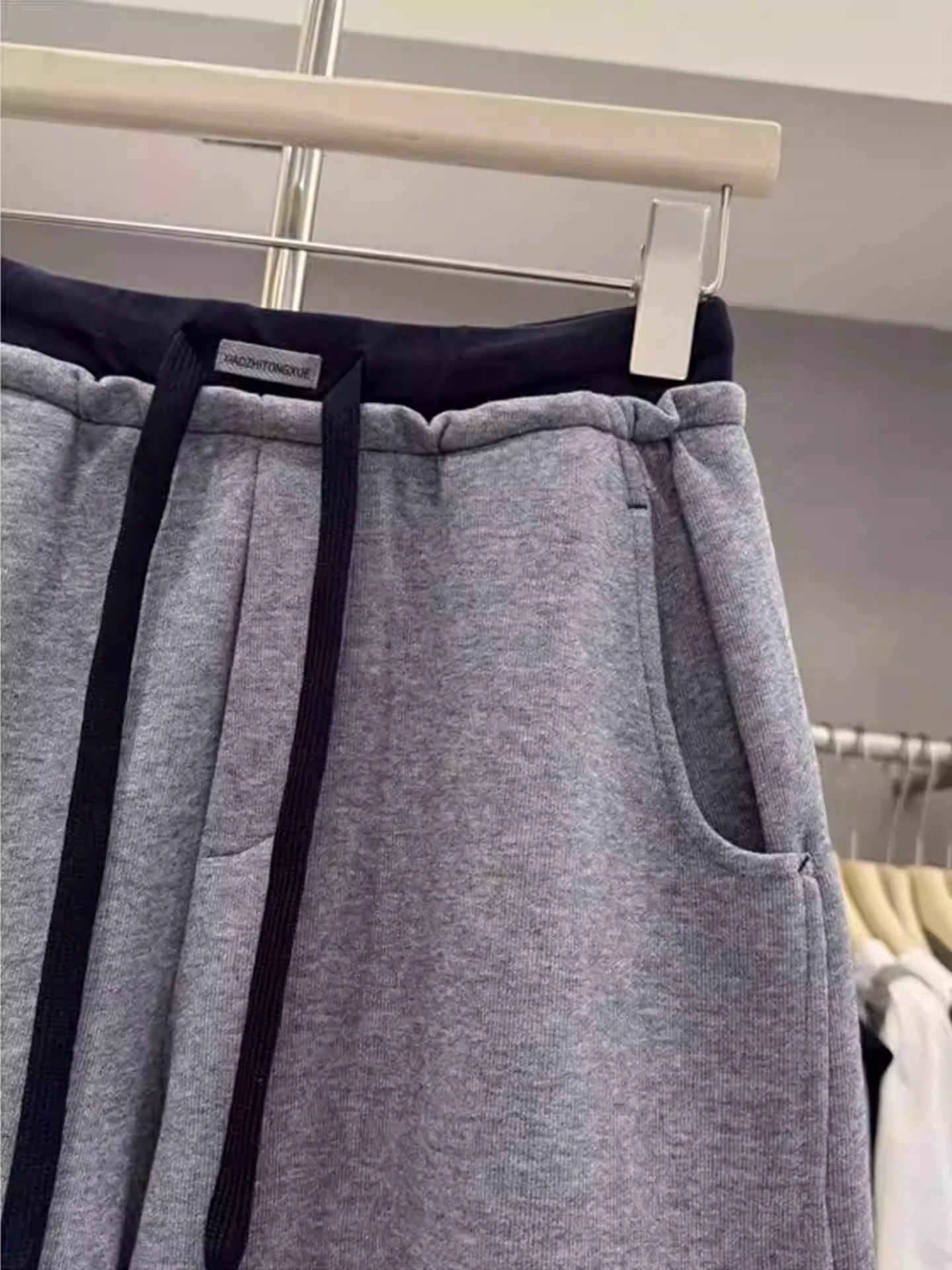 ارتفاع الخصر سكين عارضة السراويل النسائية Dstring فضفاض مستقيم الساق السراويل ل زائد حجم الكمثرى aped الجسم