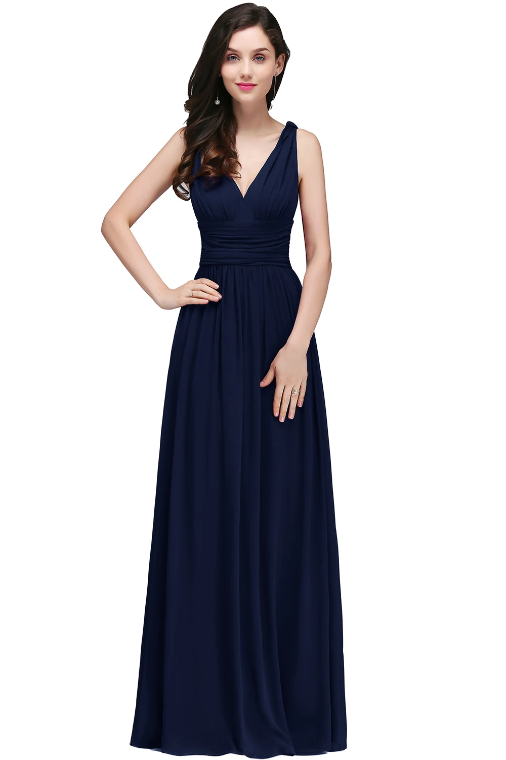 BABYONLINE Bridesmaid Dresses For Women Prom 2024 Elegant V Neck Long Formal Wedding Party Gowns Evening Vestidos De Festa