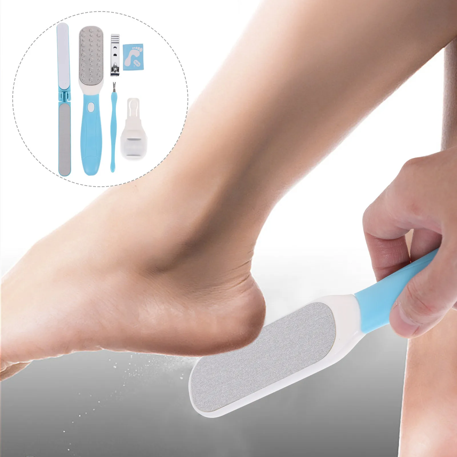 

6Pcs Pedicure File Set Stainless Steel Foot Callus Removers Ergonomic Handle Dead Skin Remover Tools for Soft Smooth Heels