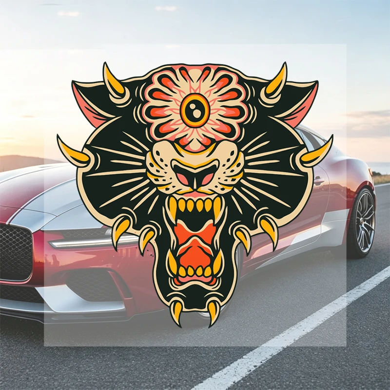 Car Stickers Tiger Vinyl Decal Waterproof Die Cut Scratch Resistant Durable for Fuel Tank Gas Cap Helmet Window Auto Decor