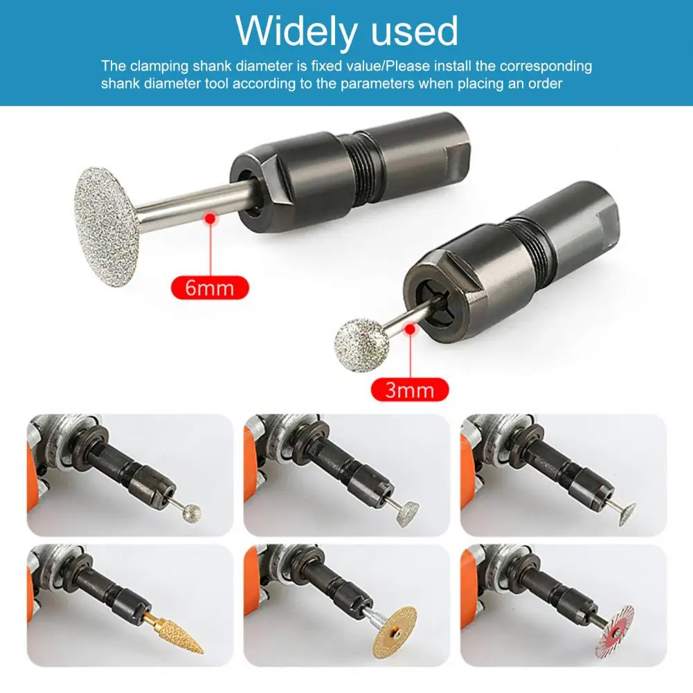 6/3mm Angle Grinder Modified Adapter to Straight Grinder Chuck For 100-type Angle Grinder M10 Thread grinding,polishing,cutting