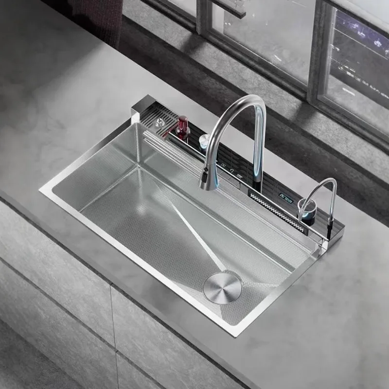Kitchen sink vegetable basin 304 stainless steel large single sink thickened household sink