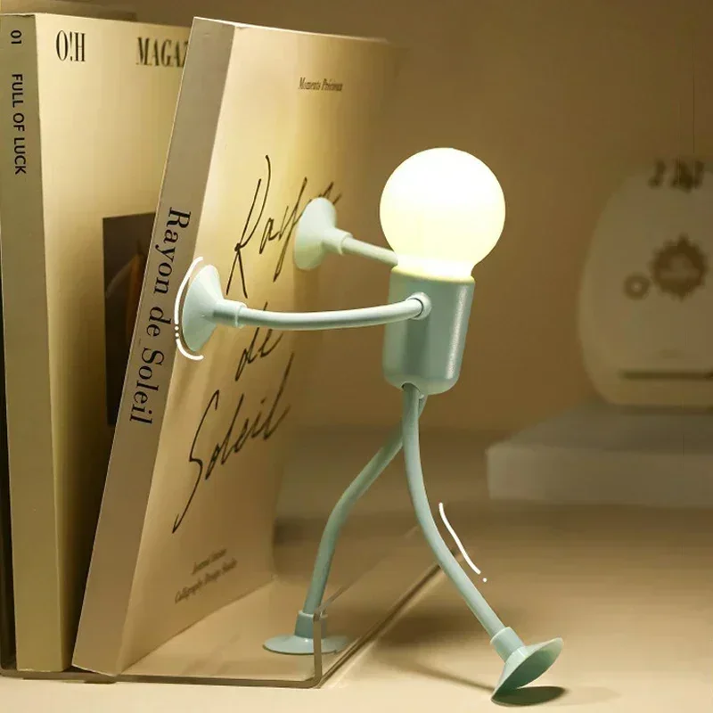 Funny Sportsman Night Light Changeable Shape Humanoid Lamp Button Battery Desk Lamp For Bedroom Bathroom Hallway Decorations