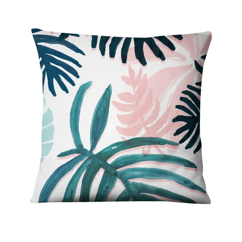 45x45cm Tropical Palm Leaf Dark Green Art Print Pattern Cushion Cover Home Living Room Sofa Decor Throw Pillow