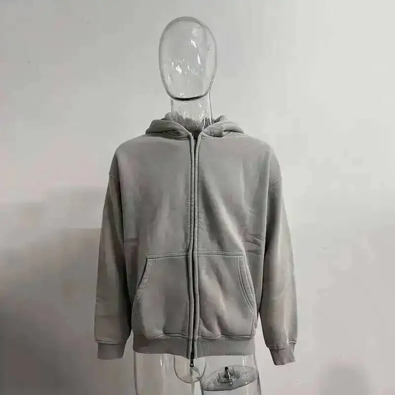 IEFB Men's Wear Wax Printing Vintage Male Hoodies Oversized Loose Zipper Water Washed Plush Sweatshirt Trendy New 9C9349 10 Sa733157a3aed432890940b1f88007080d