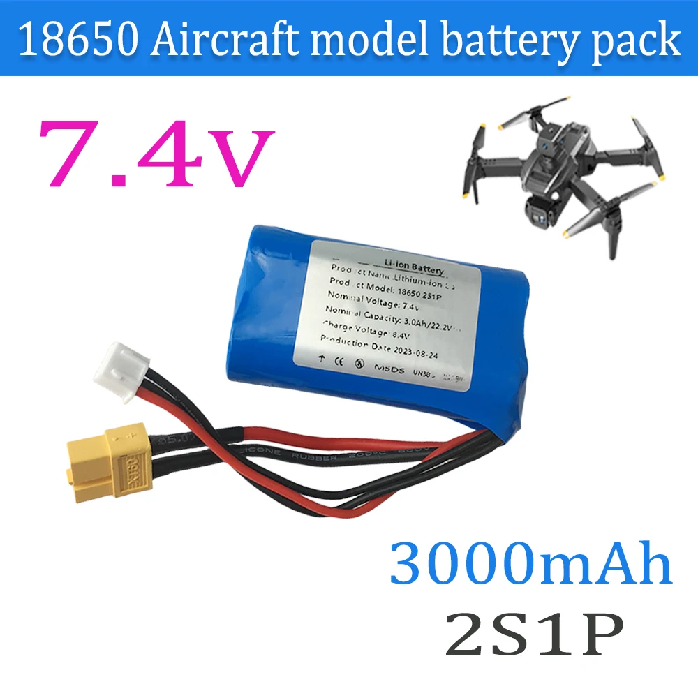 

2S1P 7.4V 3.0Ah/3000mAh Single Battery 18650 Combined Lithium-ion Battery Suitable For Different Drones