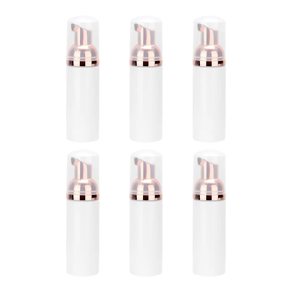 

6Pcs Portable Dispenser 50ml Pump Bottle White Rose Gold Foaming Bubble Making Travel Container Foaming Bottle