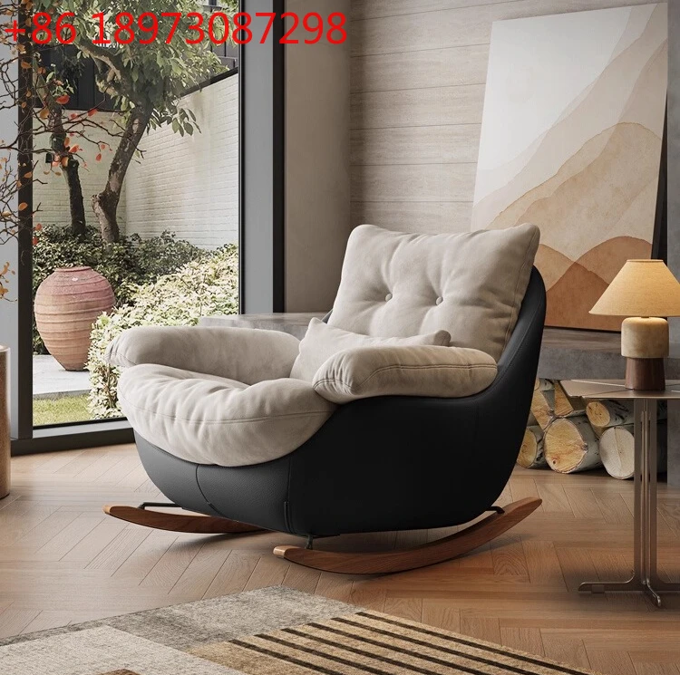 كرسي هزاز فردي إيطالي فاخر لغرفة المعيشة والشرفة كرسي ترفيهي منزلي كرسي كسول #1