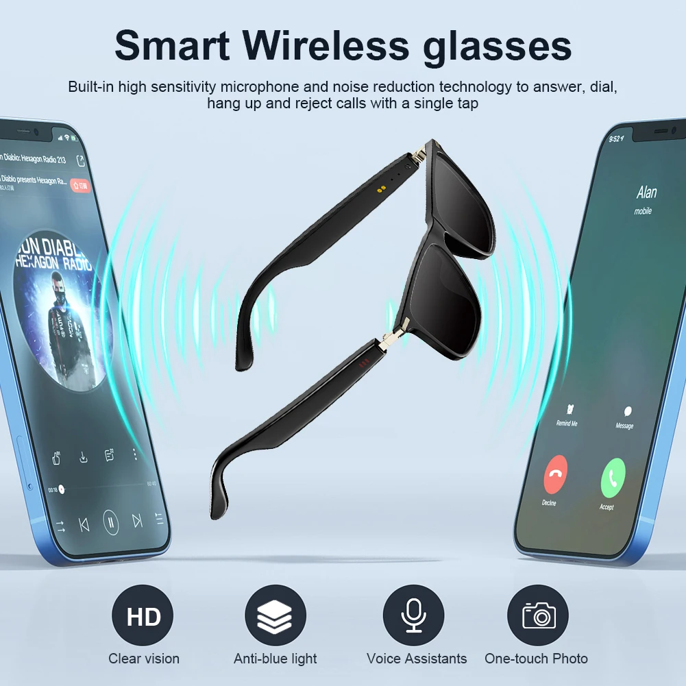 

2025 New Smart Glasses M01 Bluetooth Sunglasses Black Technology Blue Light Filtering Polarized Lenses Life Waterproof For Men