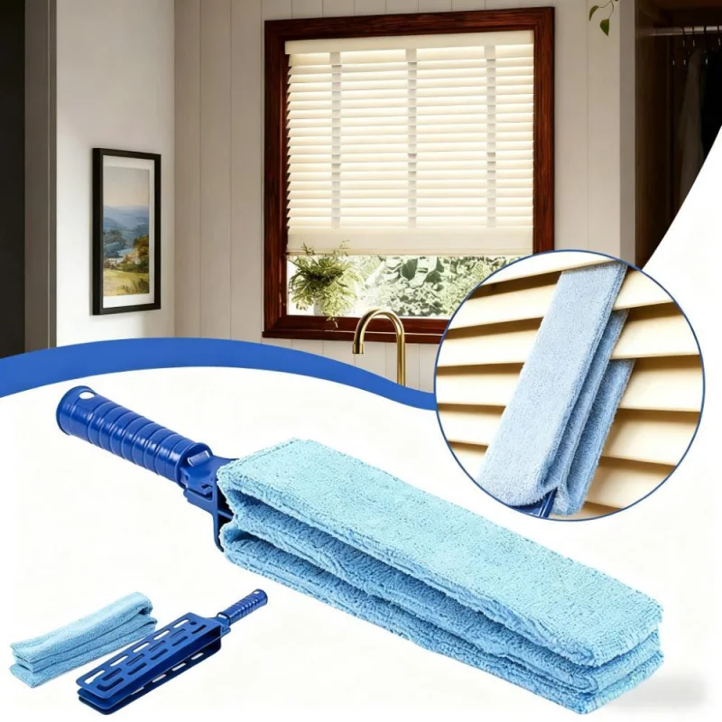 Blue Venetian Blind Cleaning Brush for Cleaning and Dust Removal, Air Conditioner Vent Dust Brush, Gap Cleaning Brush